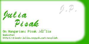 julia pisak business card